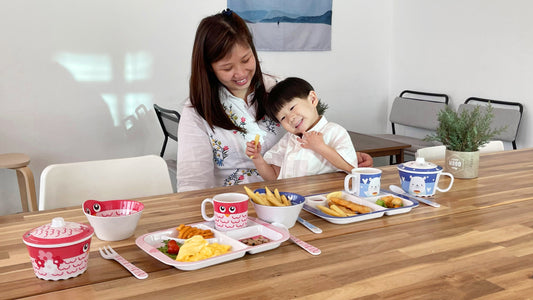 Kid enjoying healthy meal